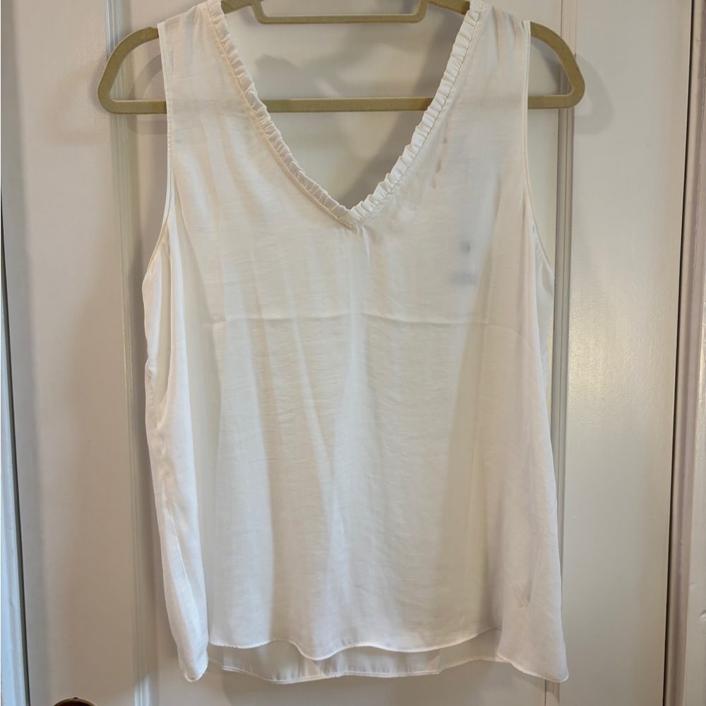 Naked Zebra Cream V-Neck Tank Top